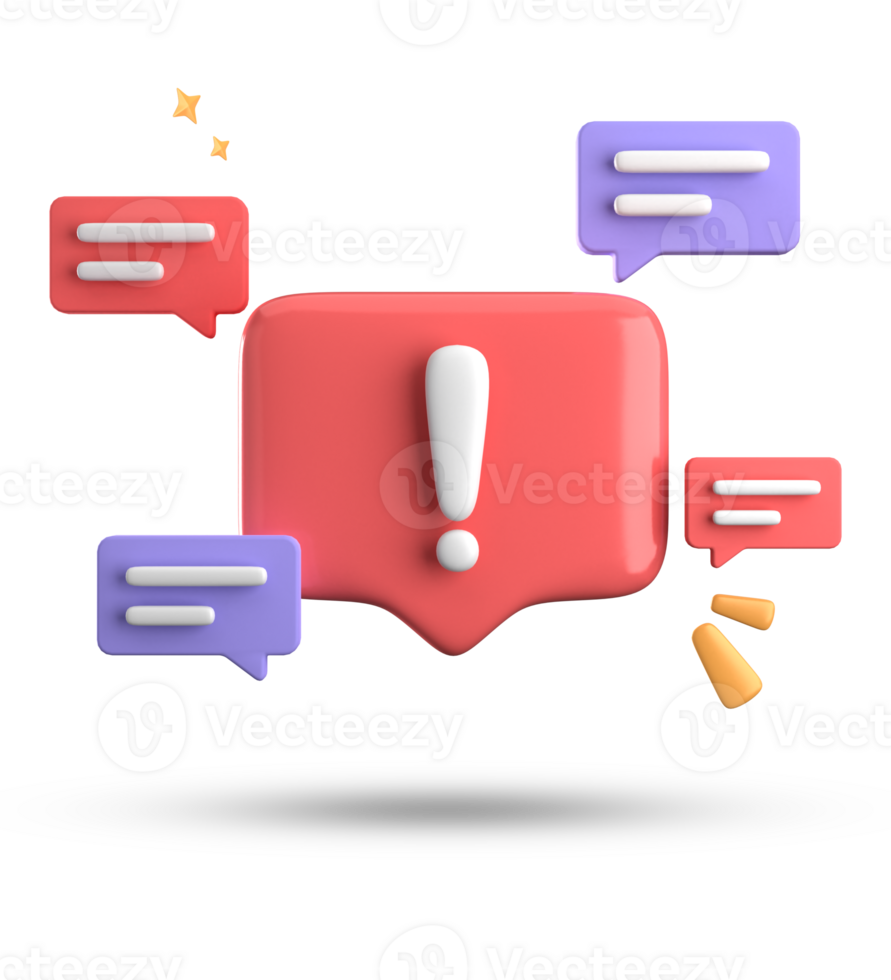 3d rendering of speech bubble, 3D pastel chat with symbol icon set. png