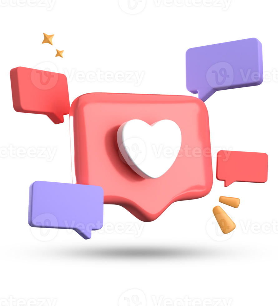 3d rendering of speech bubble, 3D pastel chat with symbol icon set. png