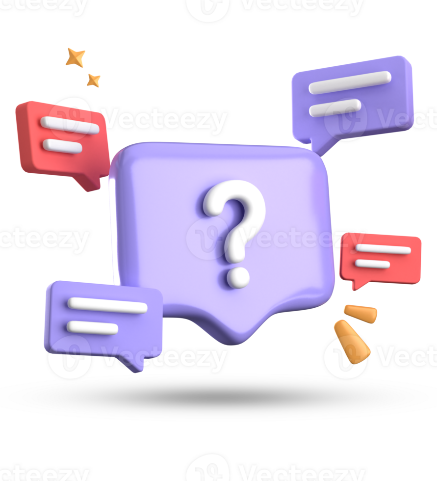 3d rendering of speech bubble, 3D pastel chat with symbol icon set. png