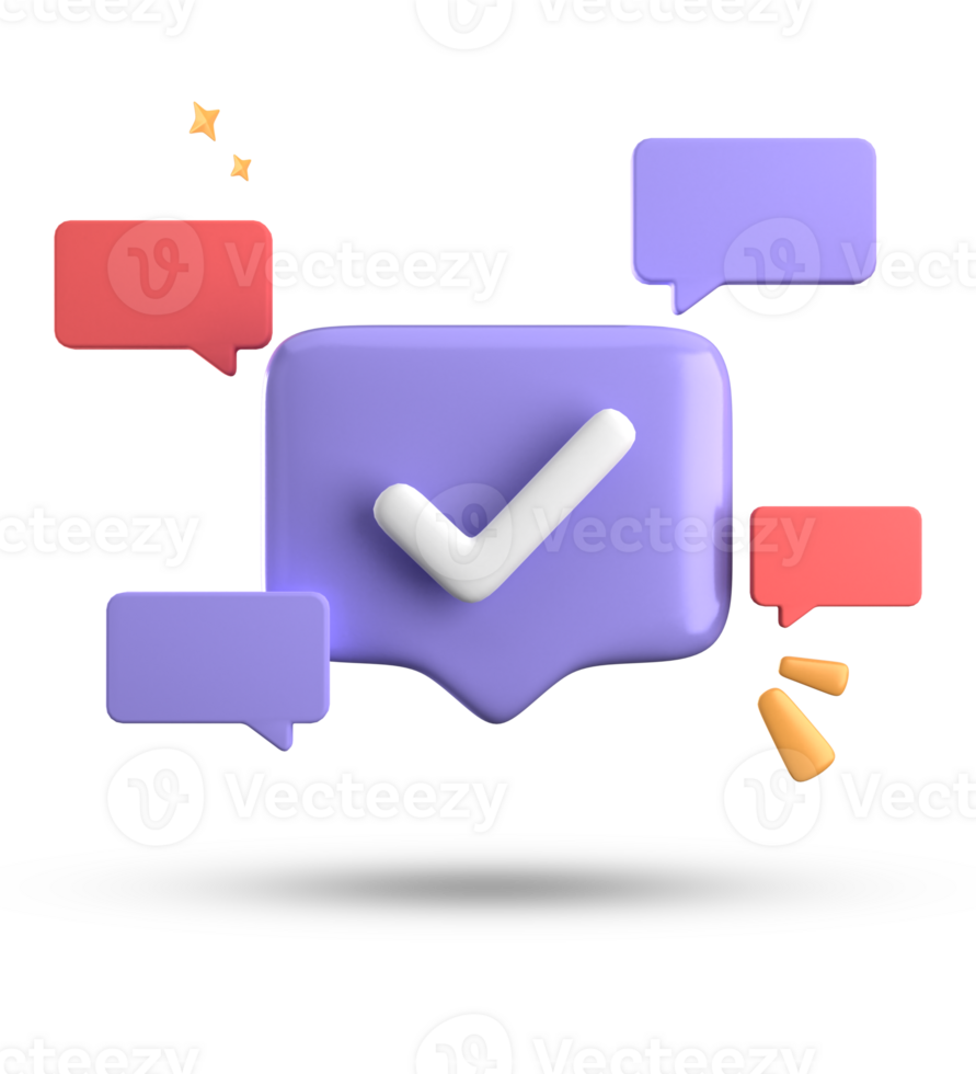 3d rendering of speech bubble, 3D pastel chat with symbol icon set. png