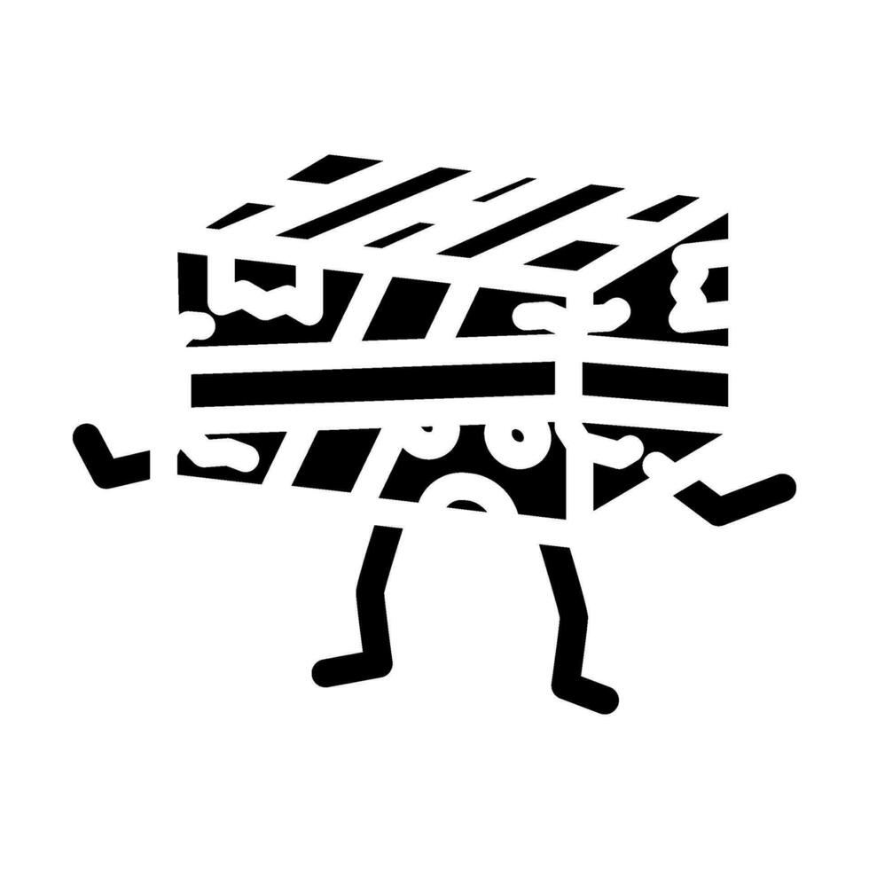 tape cardboard box character glyph icon vector illustration