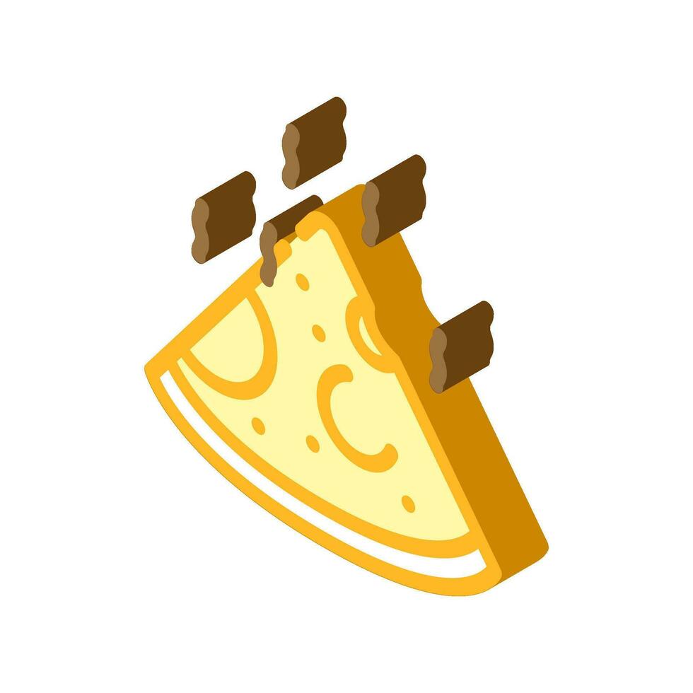 queso ahumado isométrica icono vector ilustración