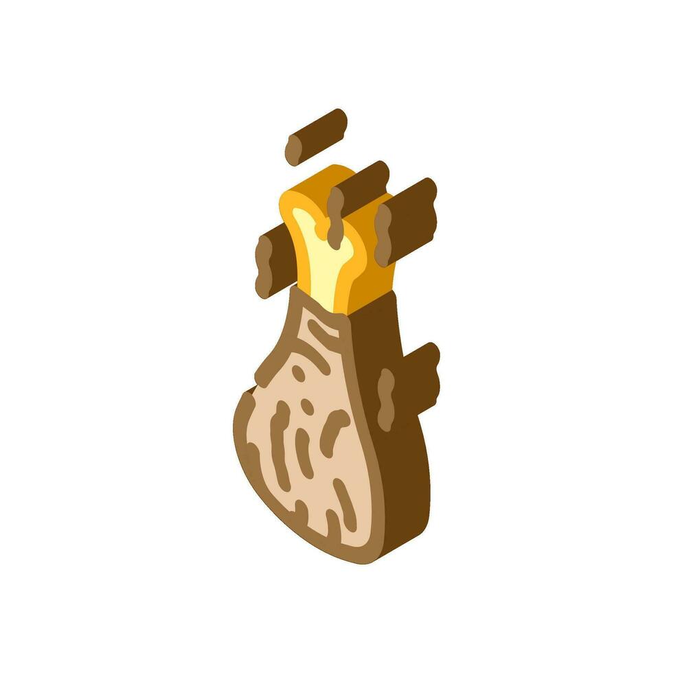 chicken smoked isometric icon vector illustration