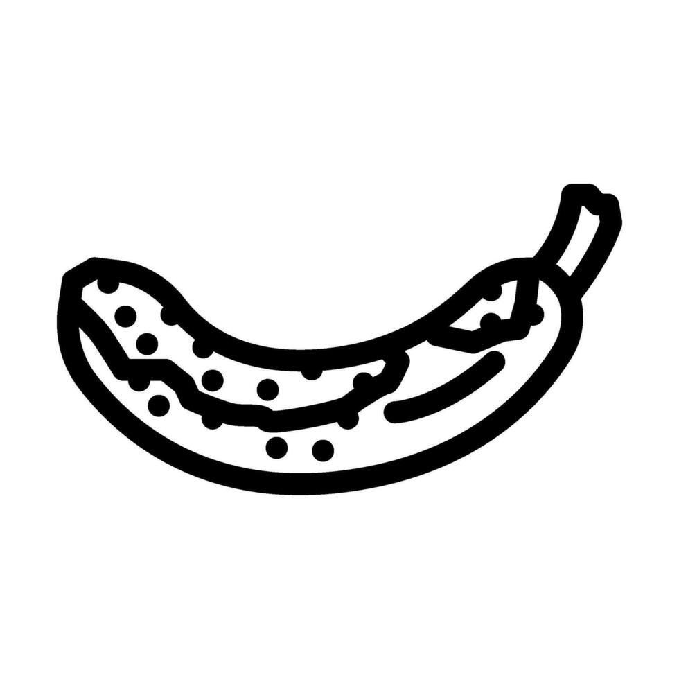 plátano podrido comida línea icono vector ilustración