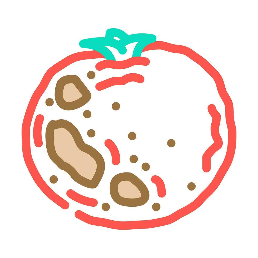 tomato rotten food color icon vector illustration