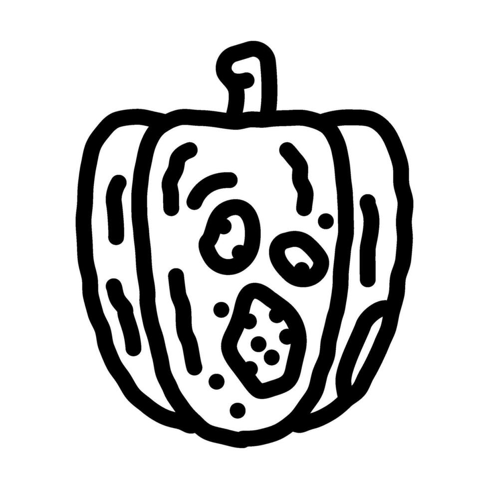bell pepper rotten line icon vector illustration