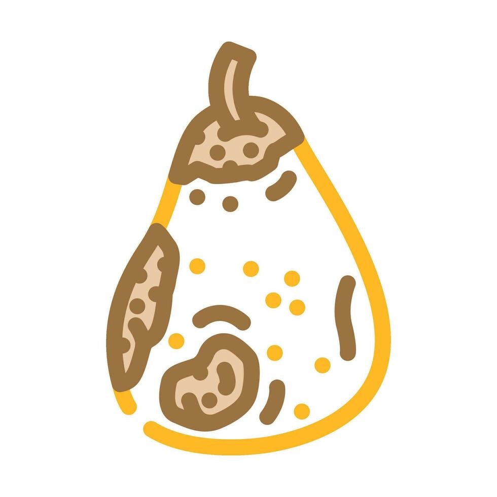 pear rotten food color icon vector illustration