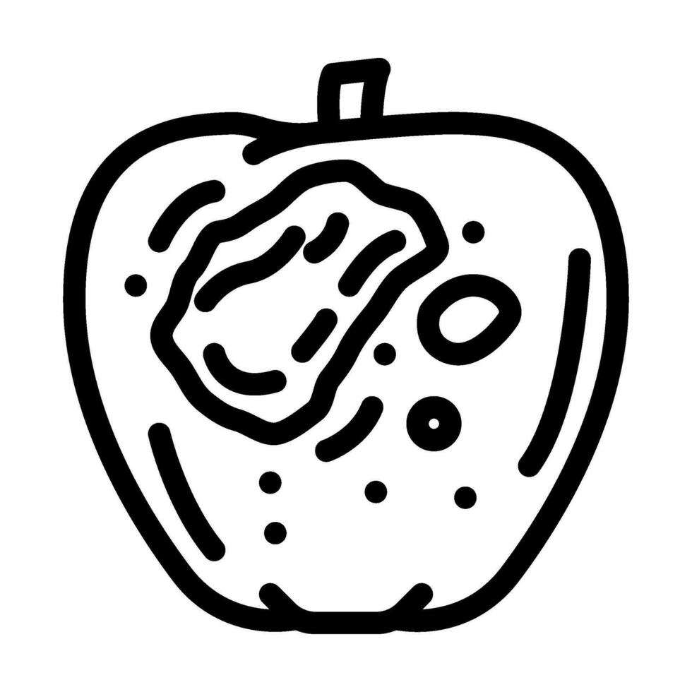 apple rotten food line icon vector illustration