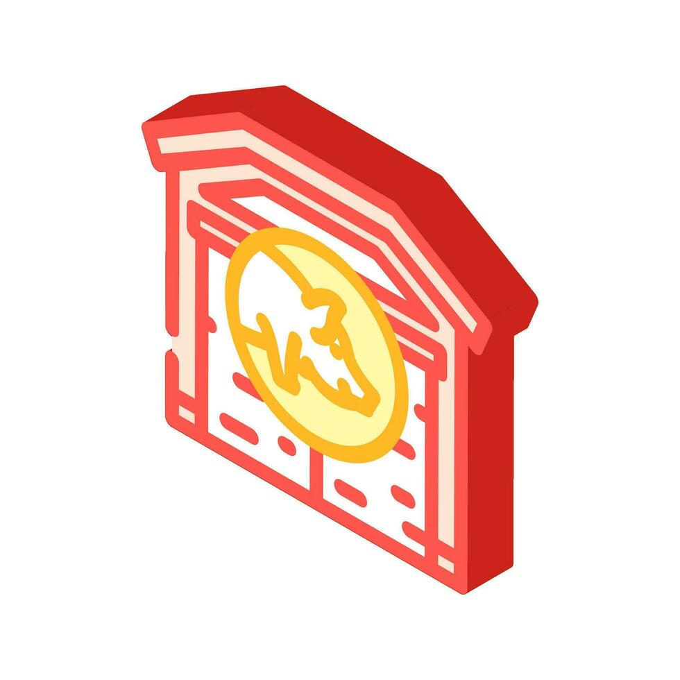 pig farm isometric icon vector illustration