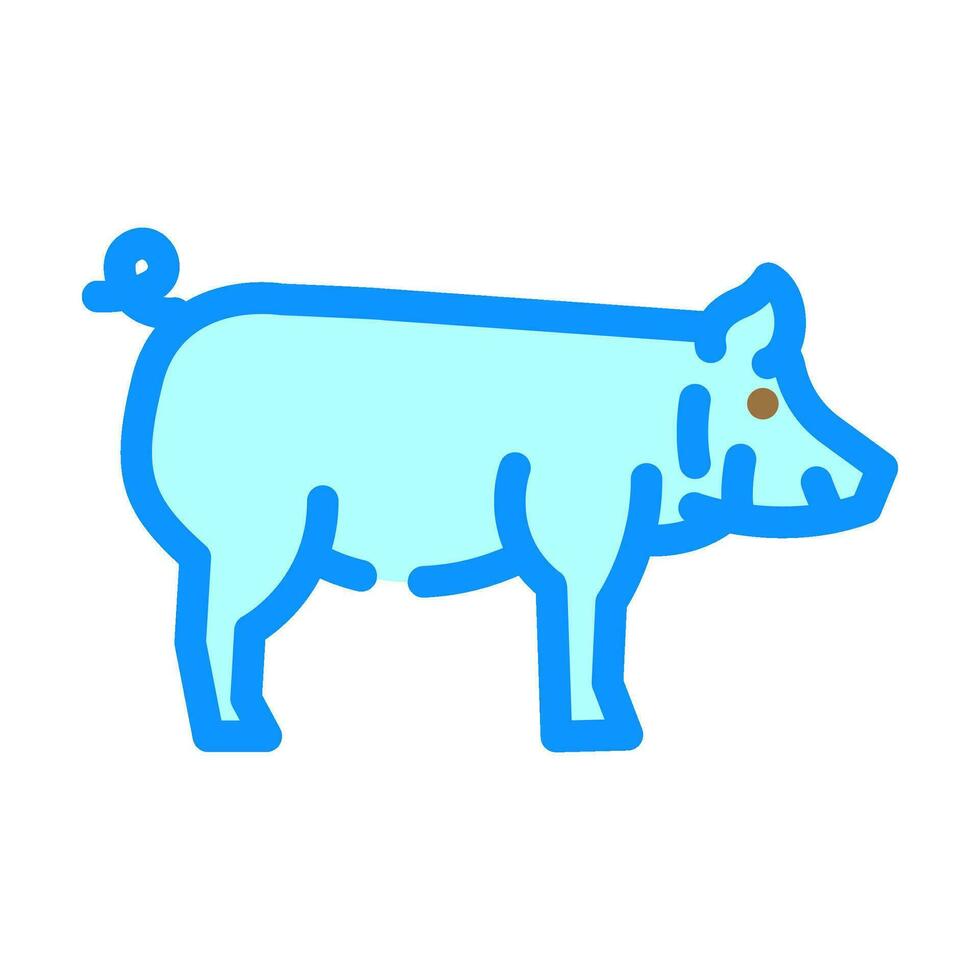 yorkshire pig breed color icon vector illustration