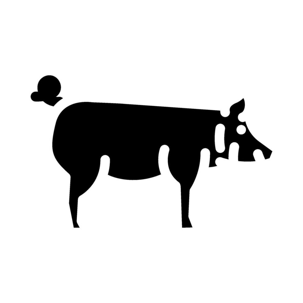 Yorkshire cerdo raza glifo icono vector ilustración