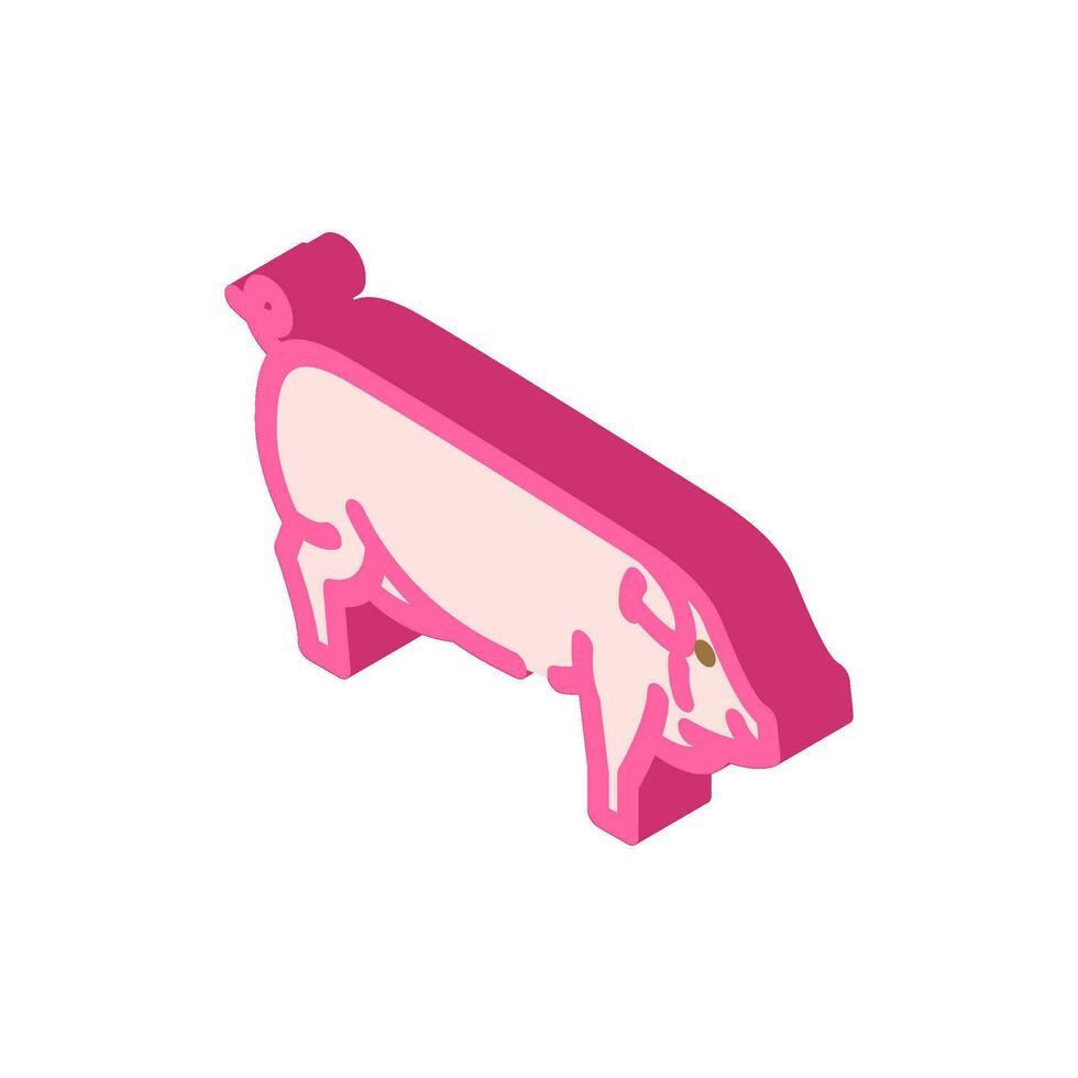 landrace pig breed isometric icon vector illustration