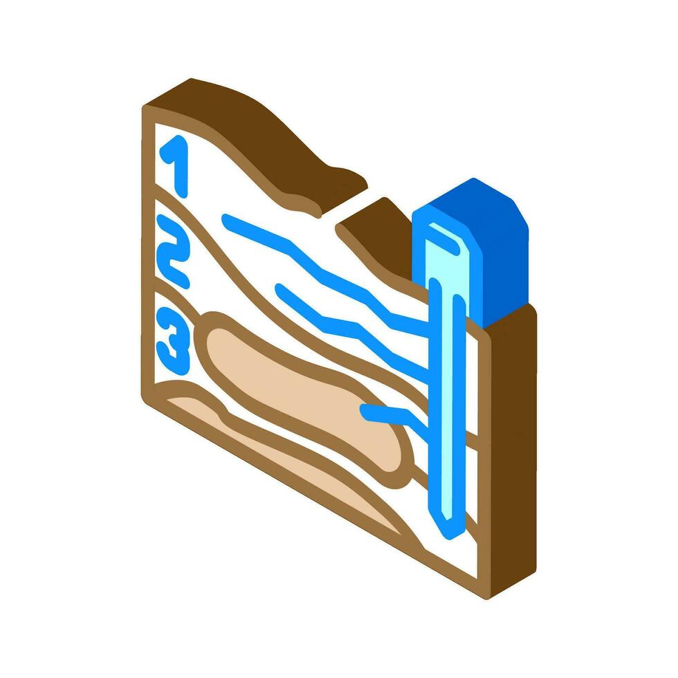 mining site plan isometric icon vector illustration