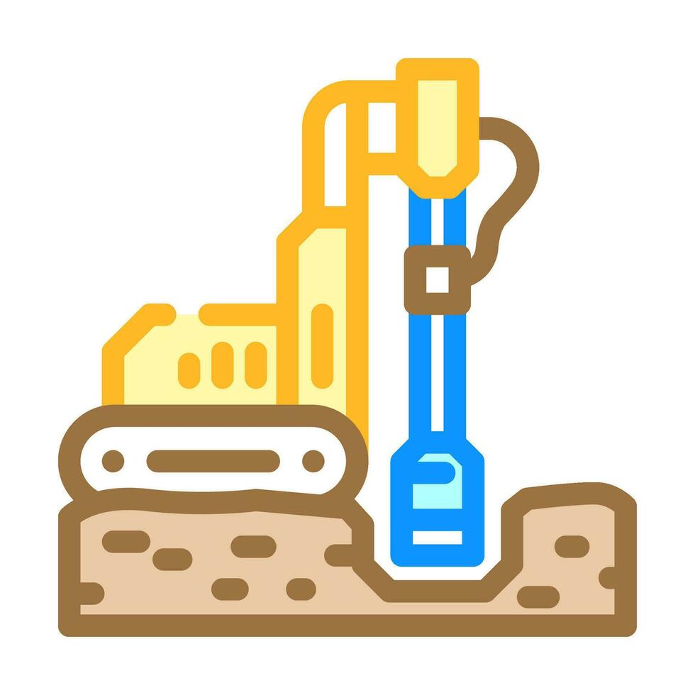 geotechnical study mining color icon vector illustration