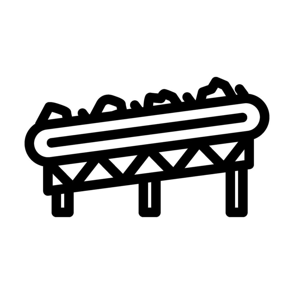 conveyor system mining line icon vector illustration