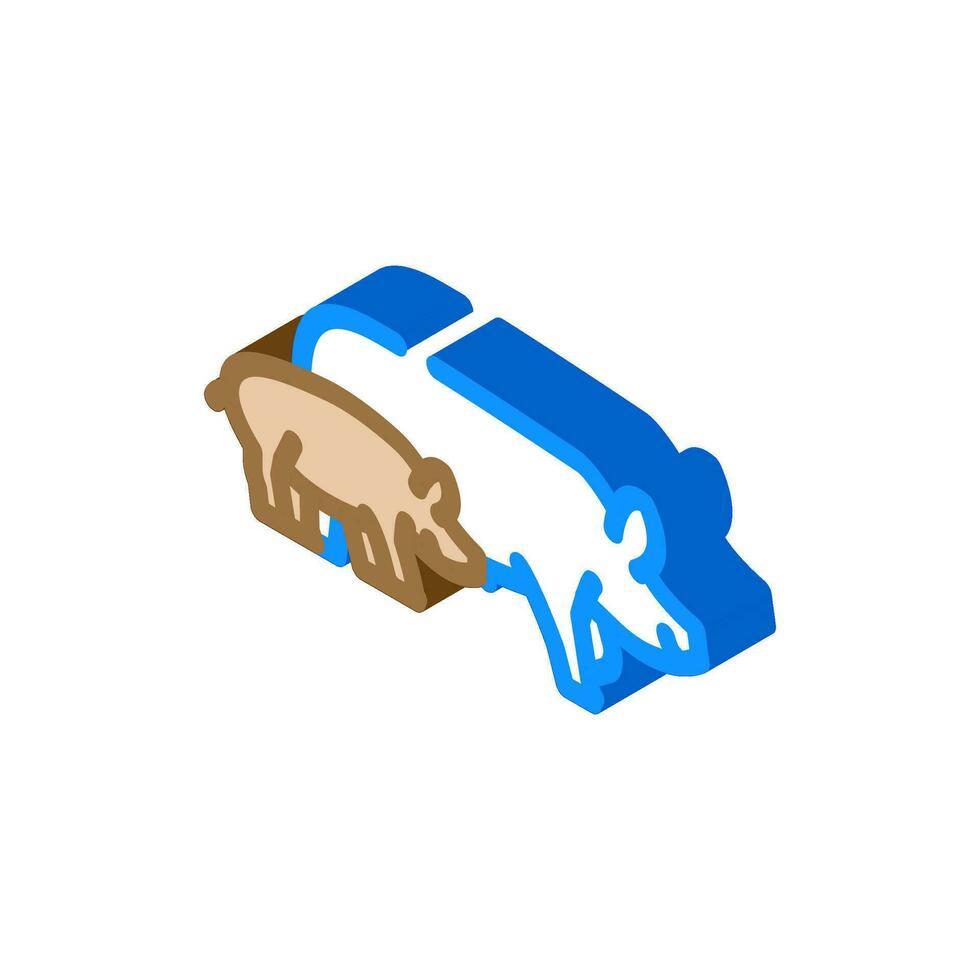 pig piglets farm isometric icon vector illustration