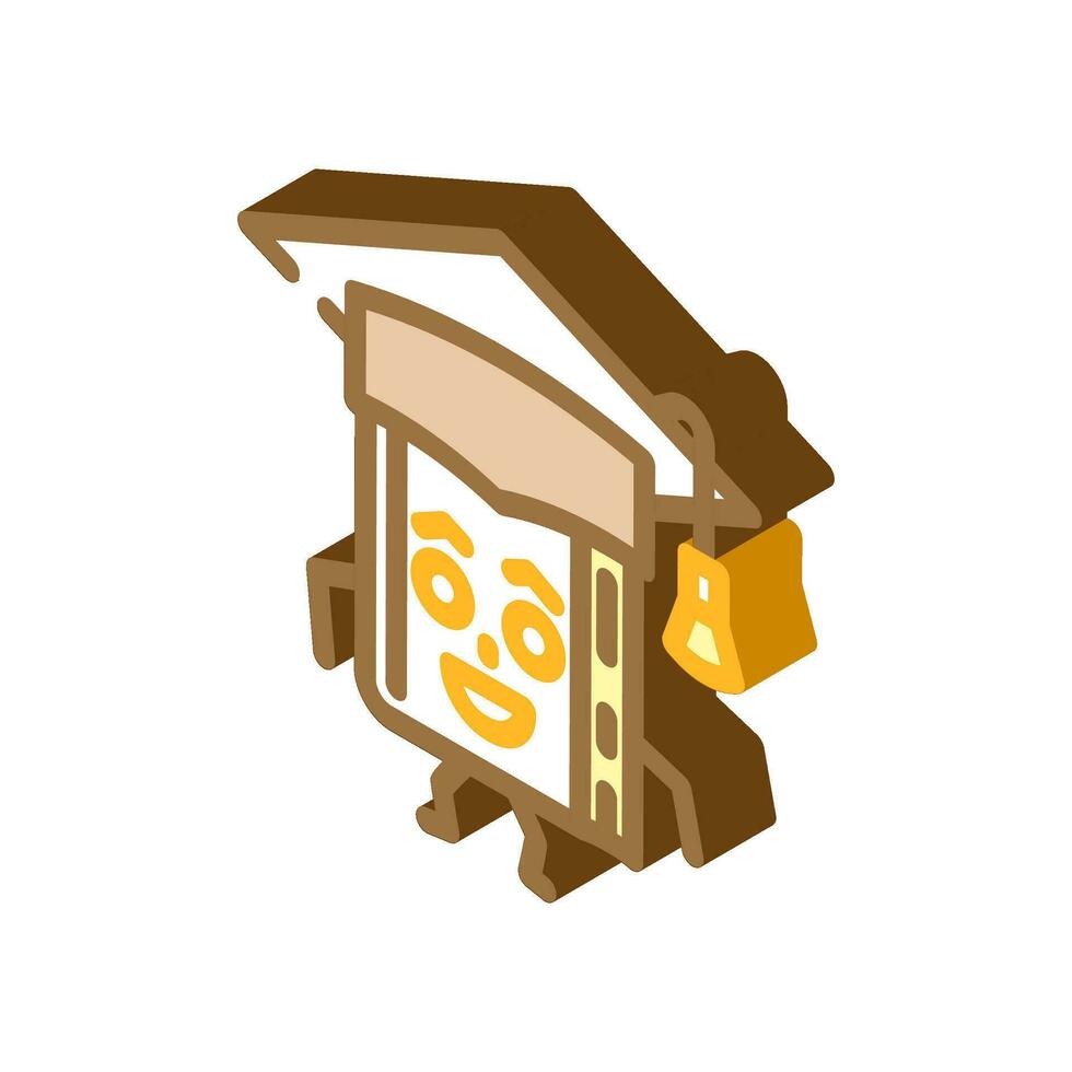 reader book character isometric icon vector illustration