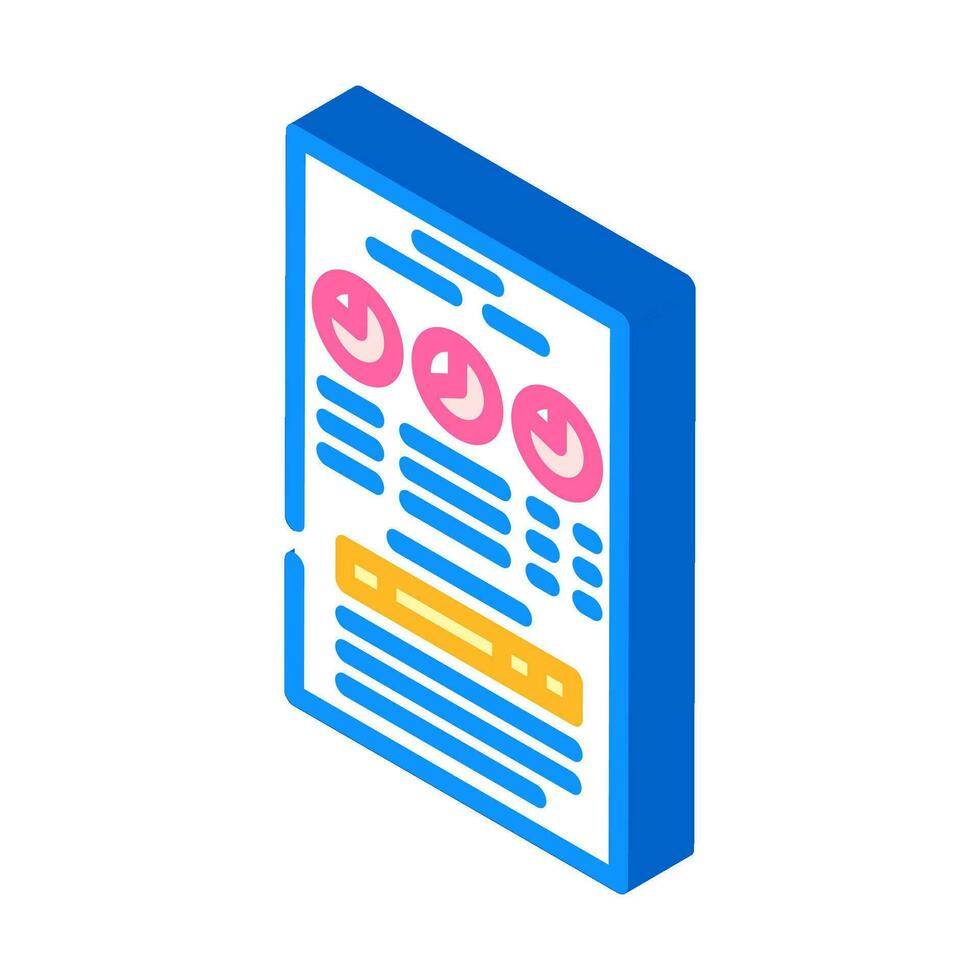 financial analysis report isometric icon vector illustration