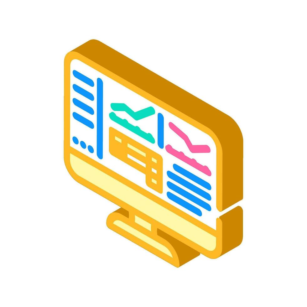 accounting software isometric icon vector illustration