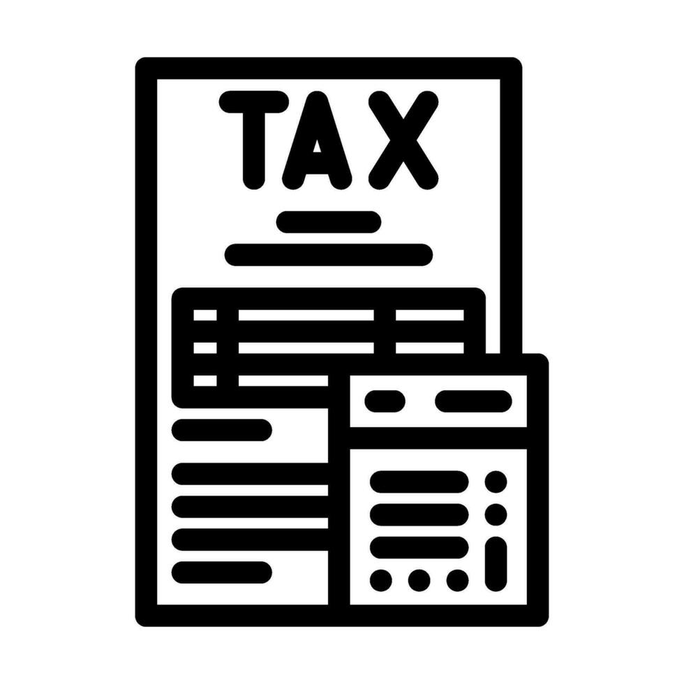 tax calculation line icon vector illustration