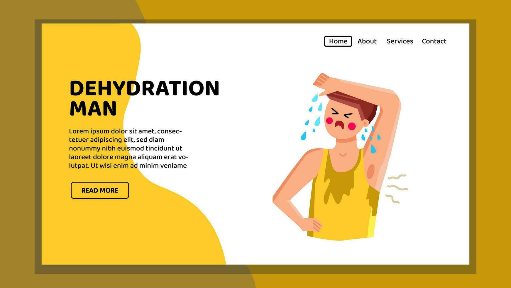 heat dehydration man vector