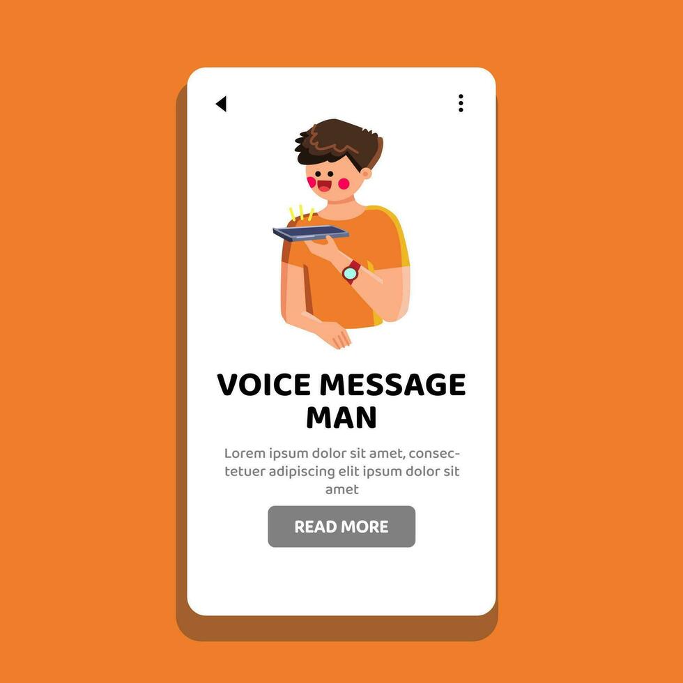 mobile voice message man vector