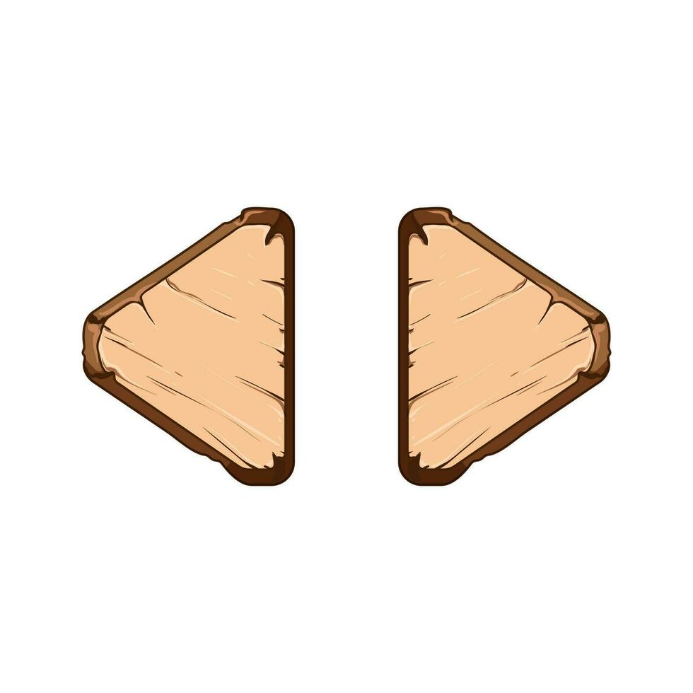 game wooden button cartoon vector illustration