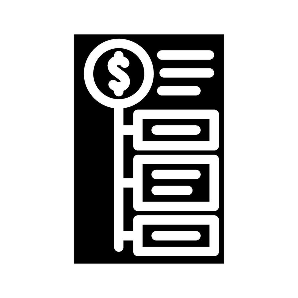 financiero planificación glifo icono vector ilustración