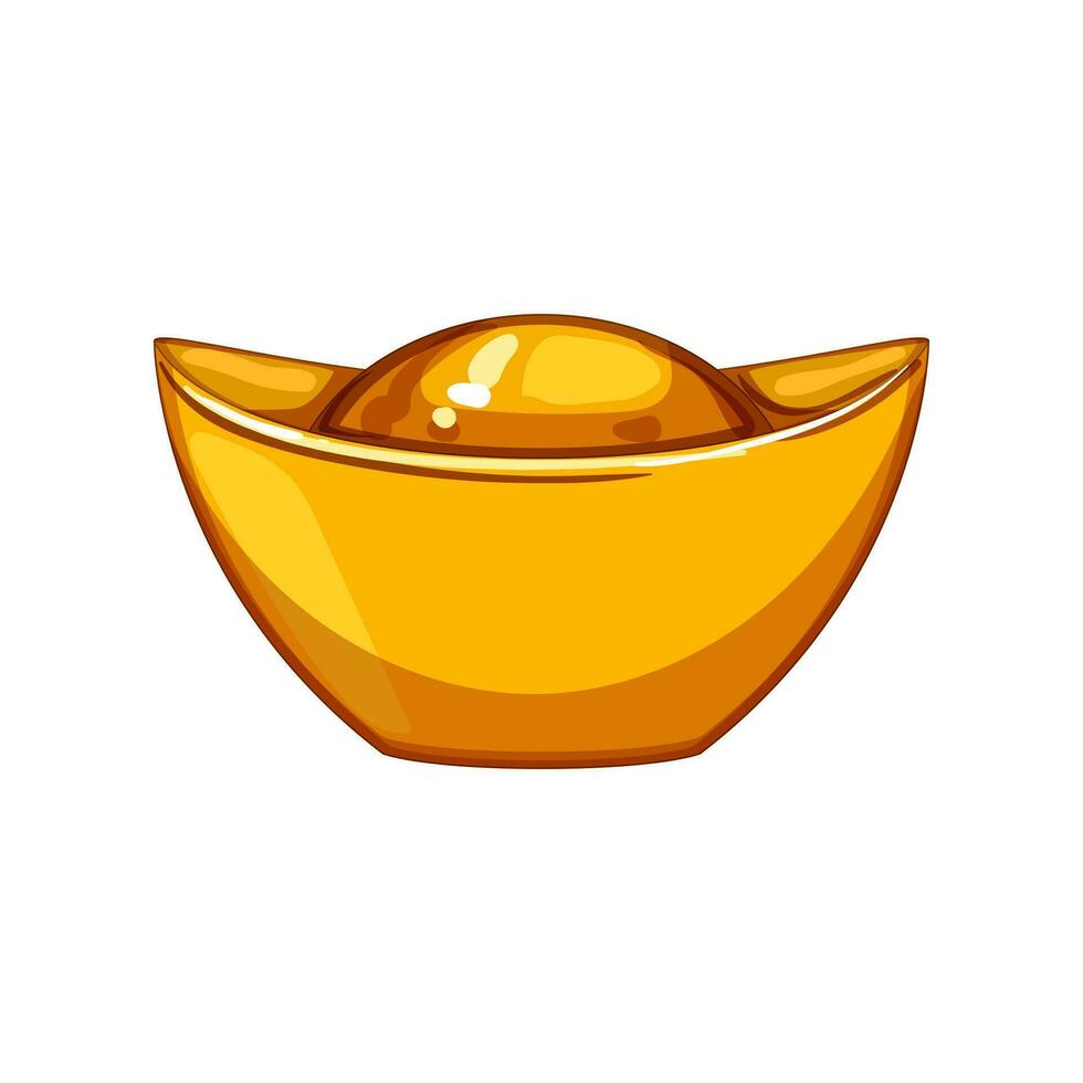 traditional yuan bao cartoon vector illustration