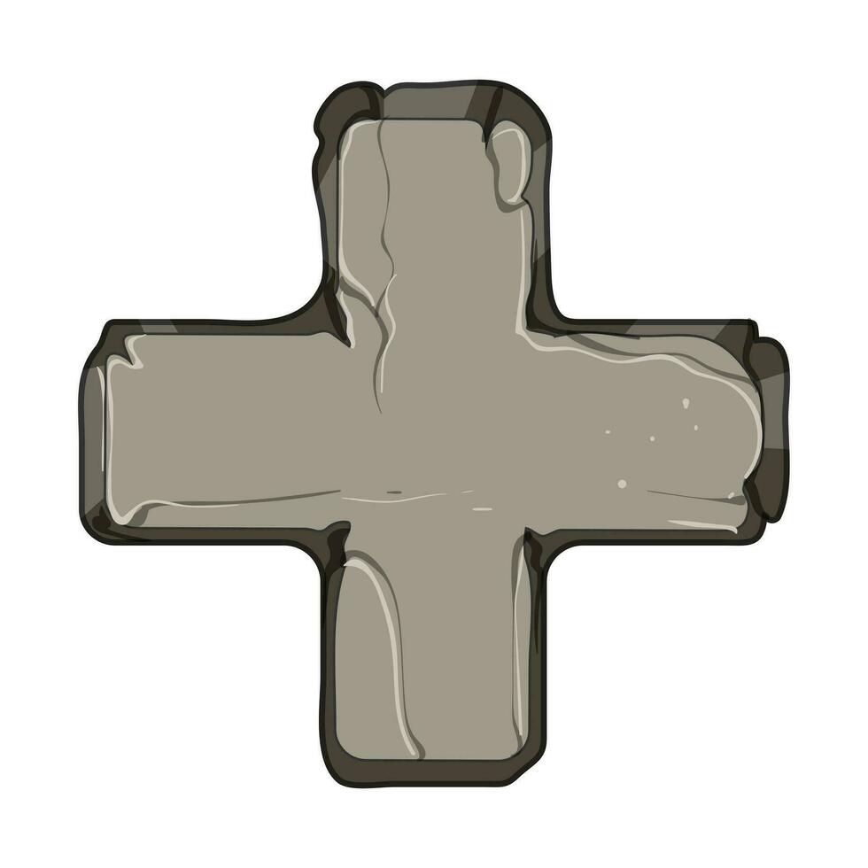 ui stone button cartoon vector illustration