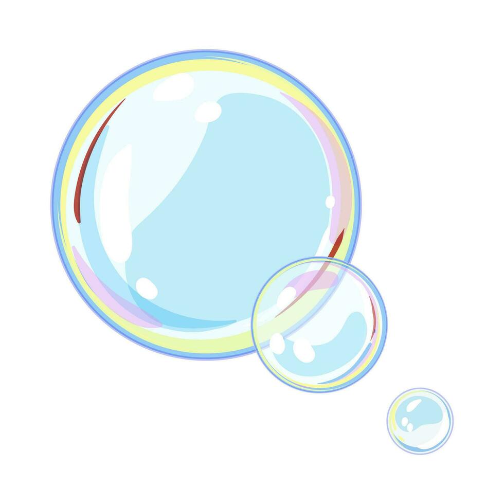 ball soap bubbles cartoon vector illustration
