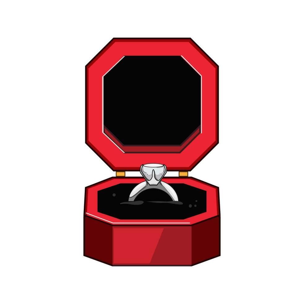 love proposal ring box cartoon vector illustration