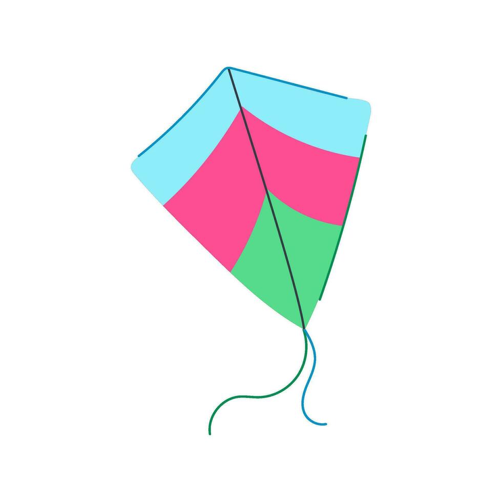 summer kite cartoon vector illustration