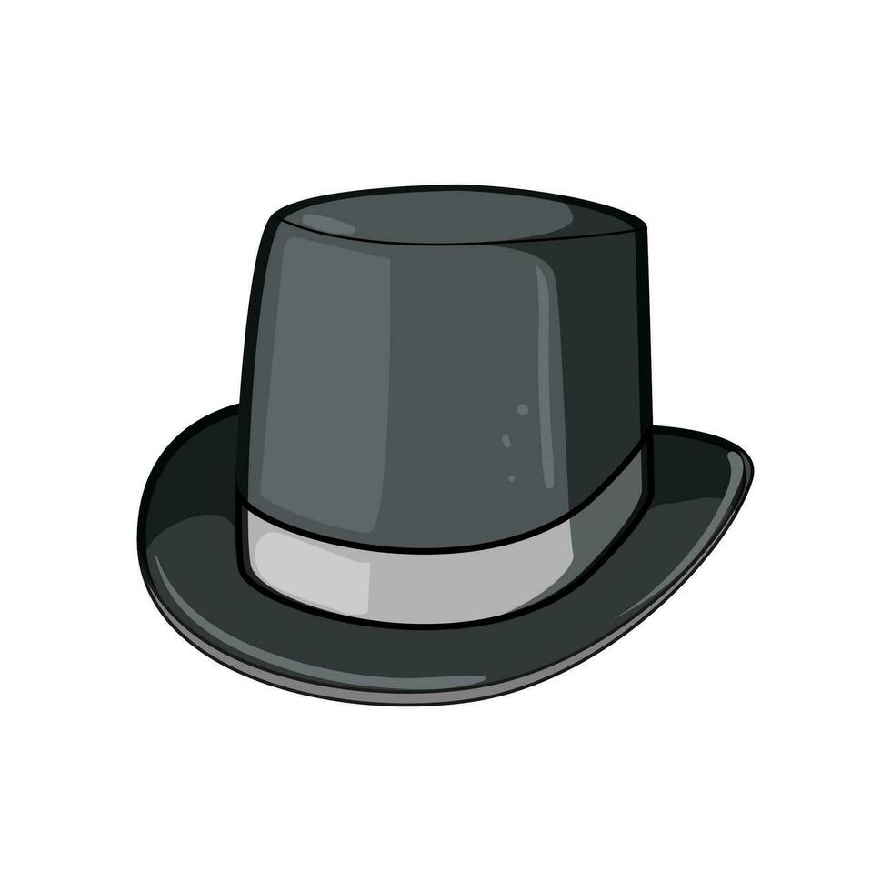 retro cylinder hat cartoon vector illustration