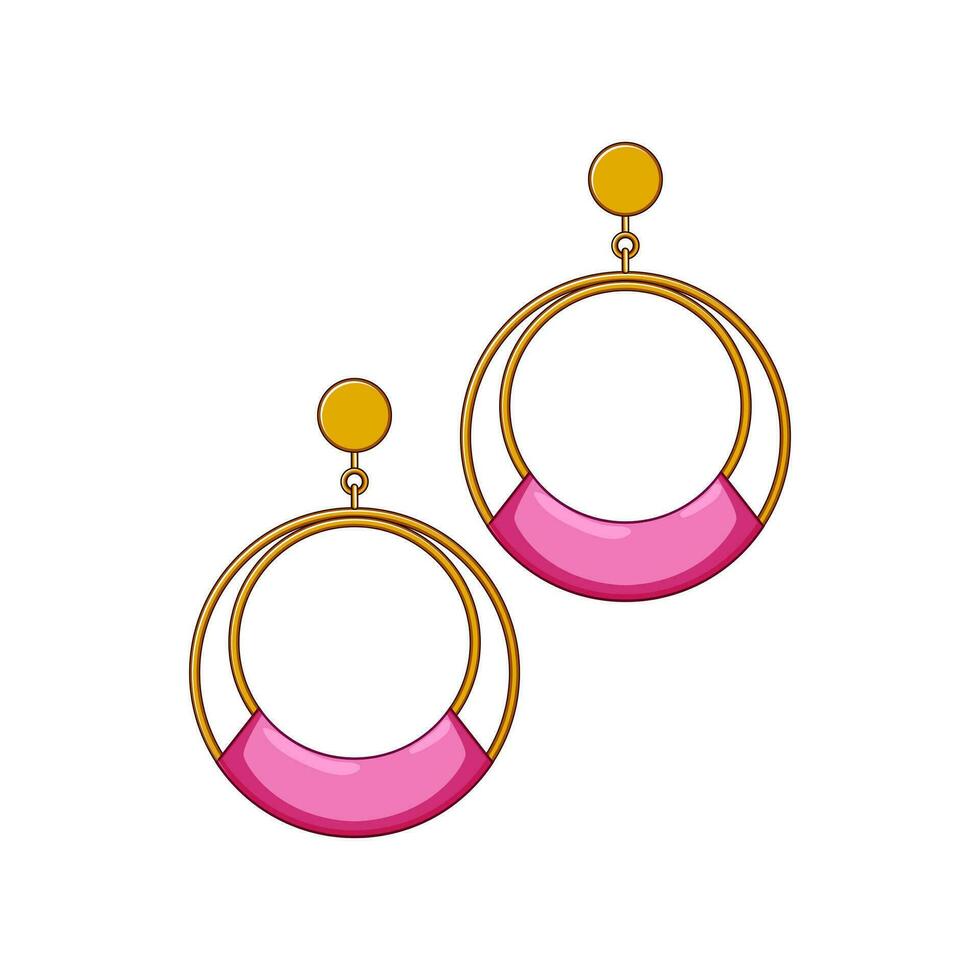 accessories boho earrings cartoon vector illustration