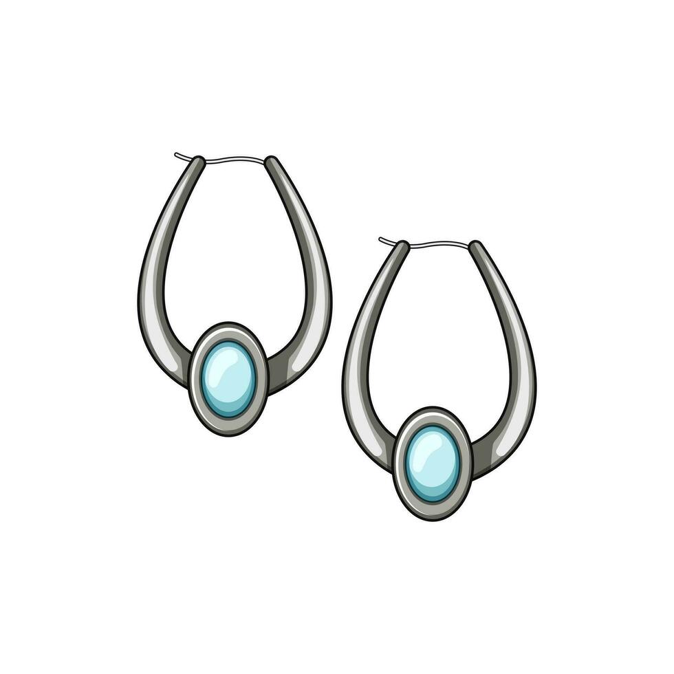 young boho earrings cartoon vector illustration