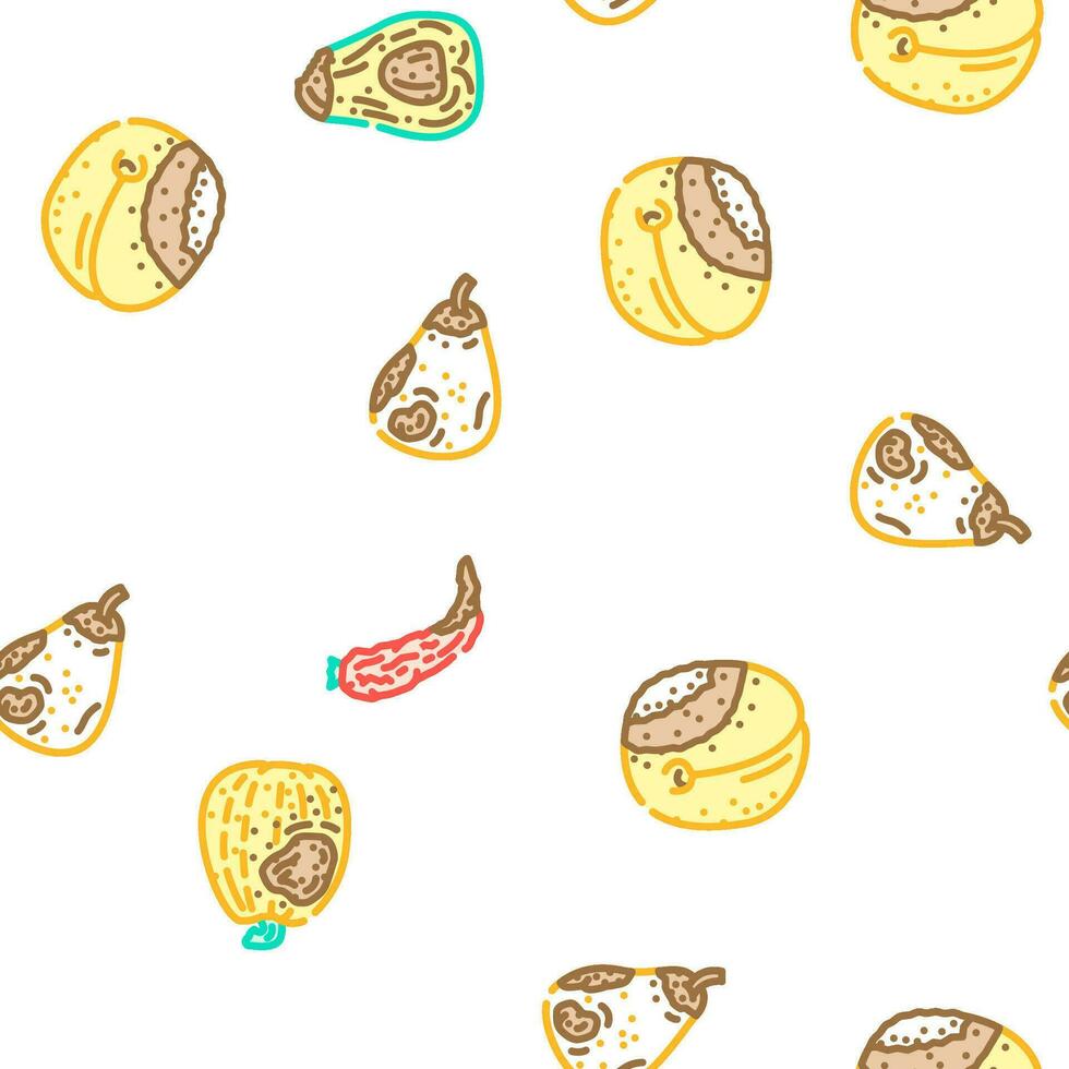 rotten food waste seamless pattern vector