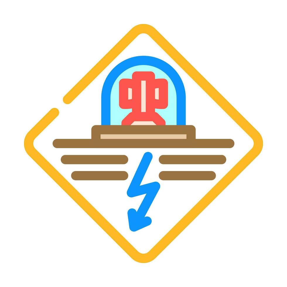 attention electricity color icon vector illustration