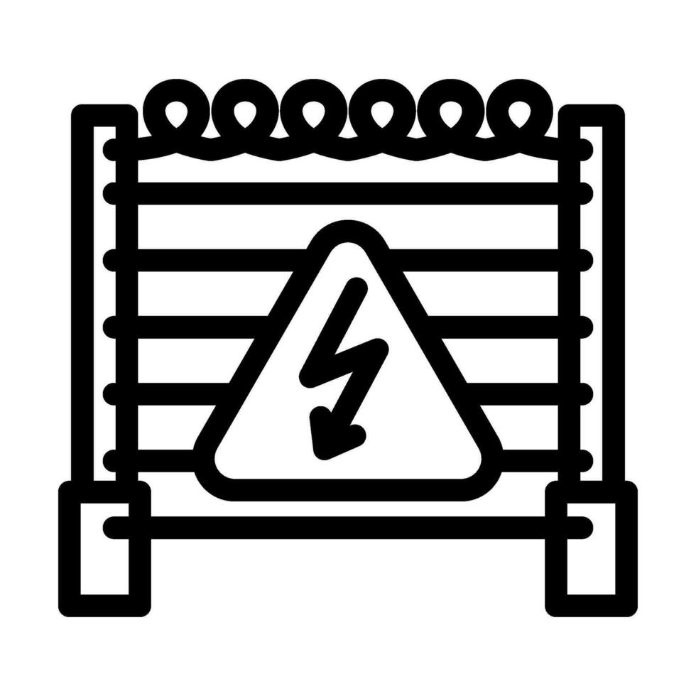 caution electricity line icon vector illustration