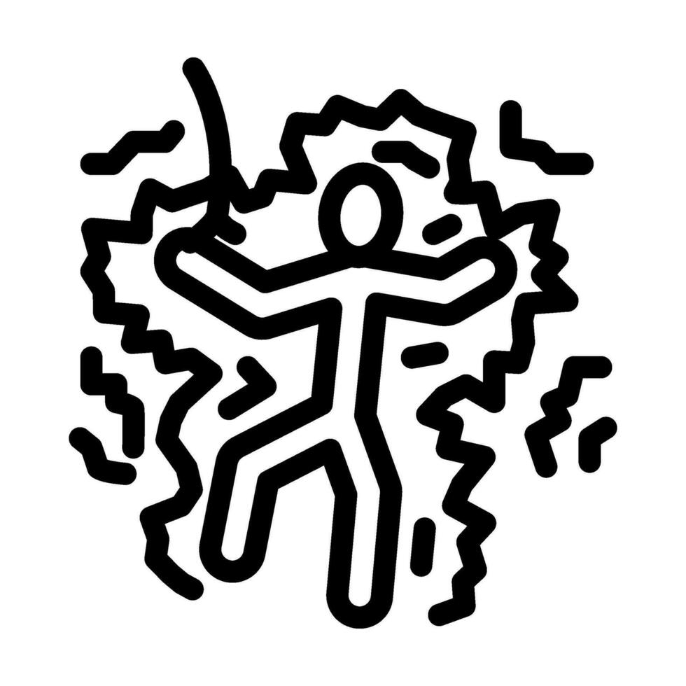 shock electricity line icon vector illustration