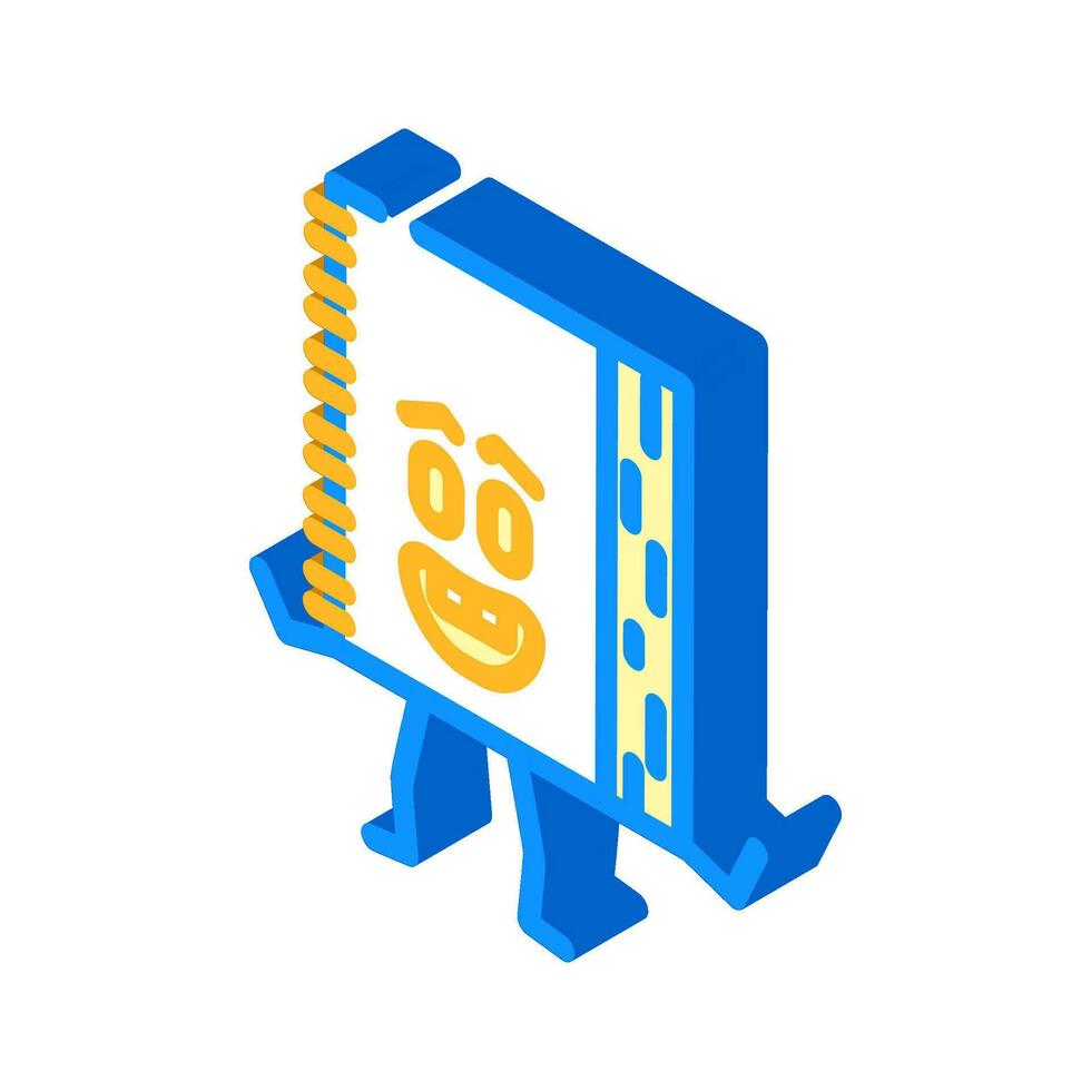 textbook book character isometric icon vector illustration