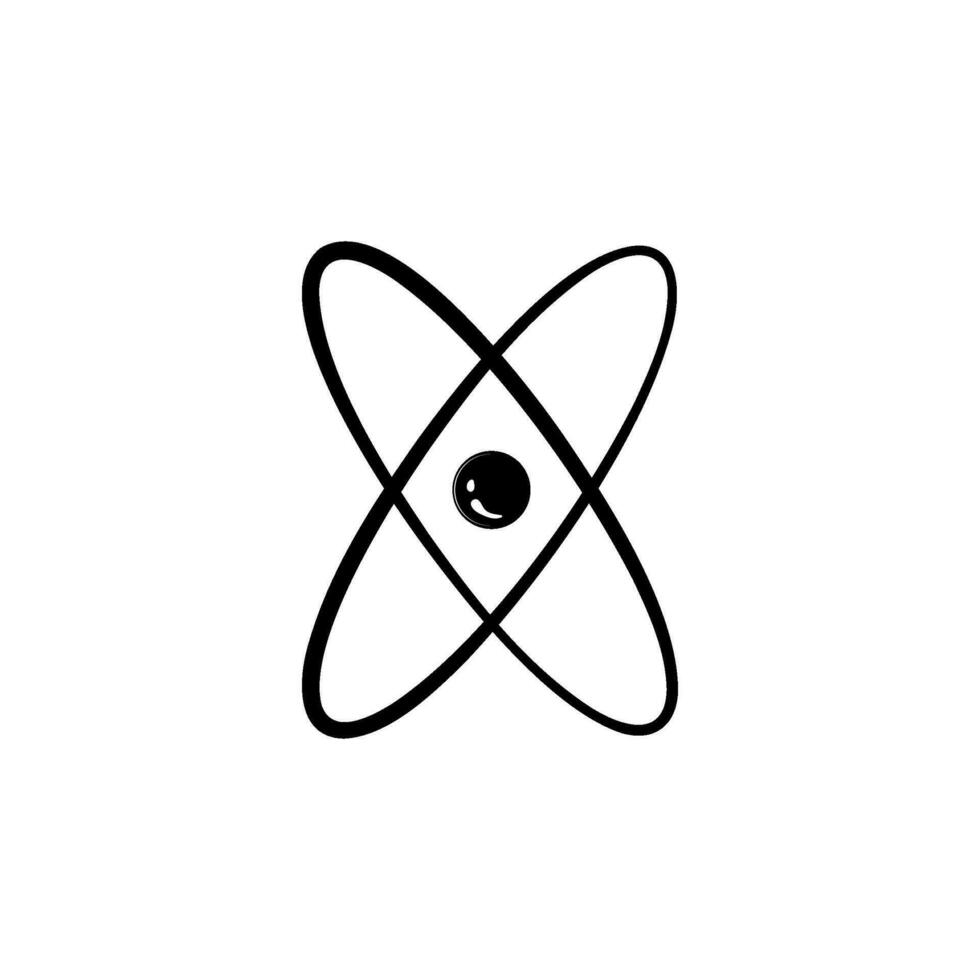molecule atom orbit cartoon vector illustration