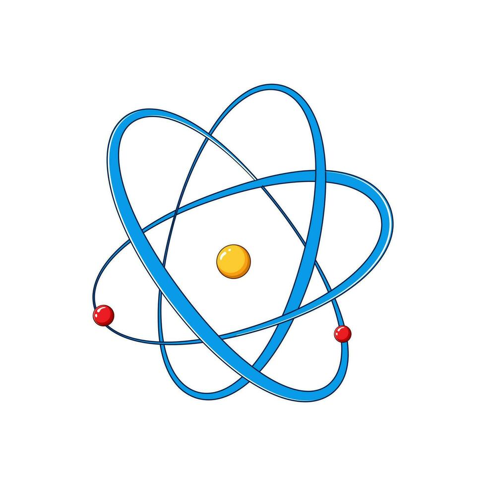 orbit atom cartoon vector illustration