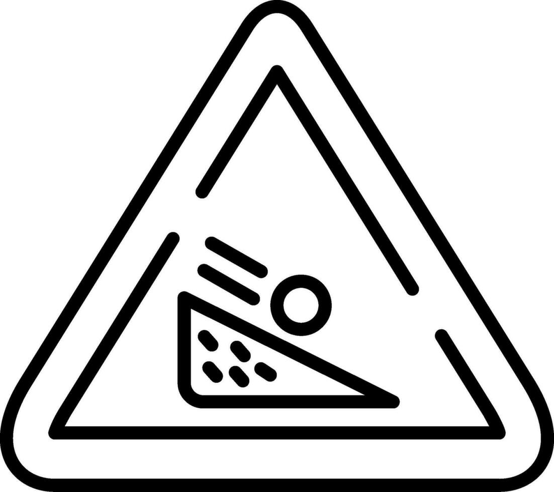Falling Boulder Sign Vector Icon