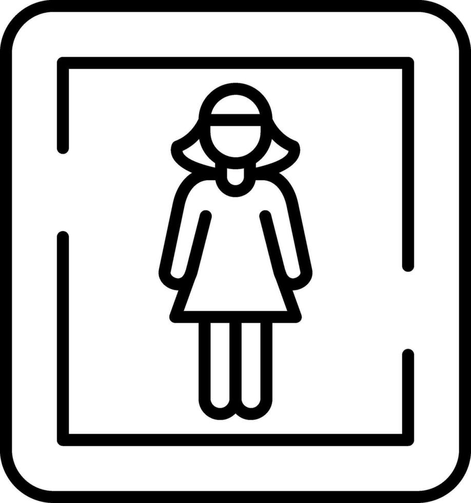 Female Toilet Sign Vector Icon