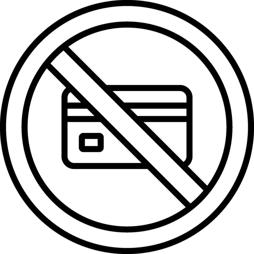 No Credit Card Vector Icon