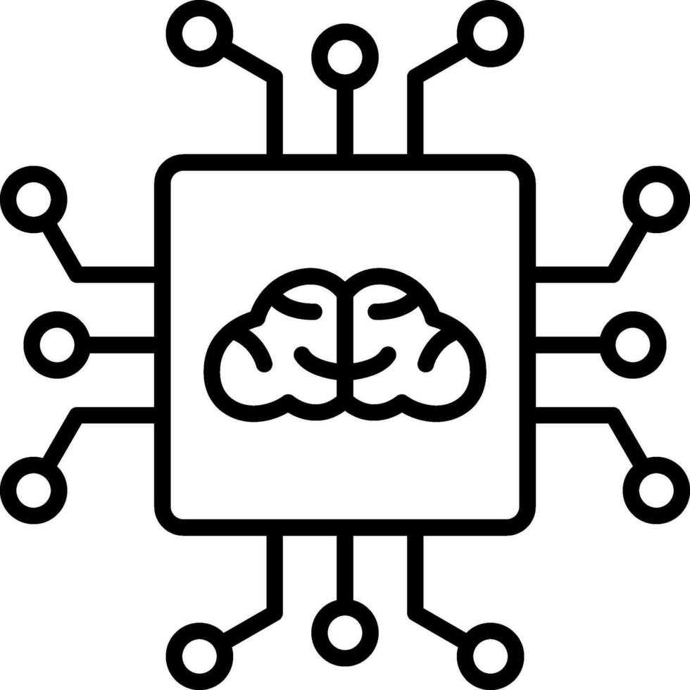 icono de vector de inteligencia artificial