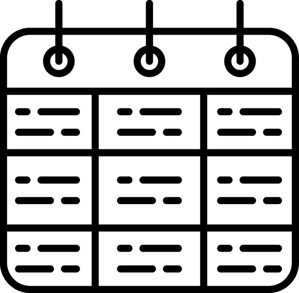Timetable Vector Icon