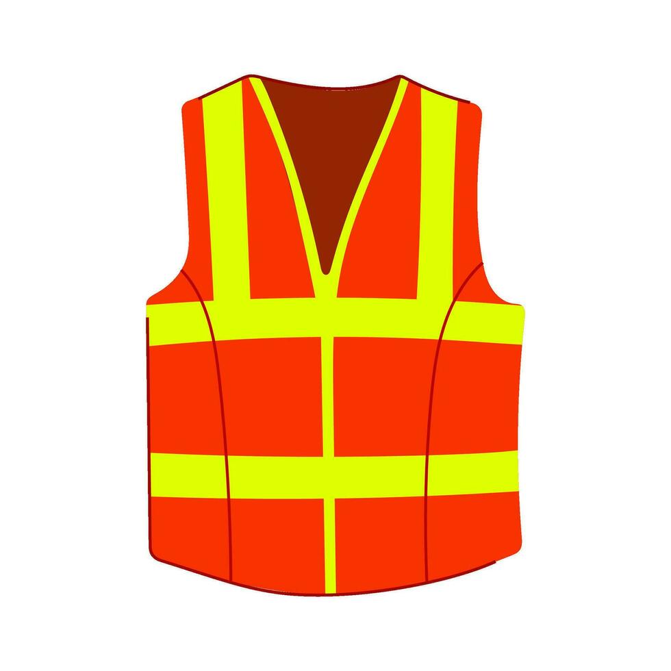 worker safety vest cartoon vector illustration