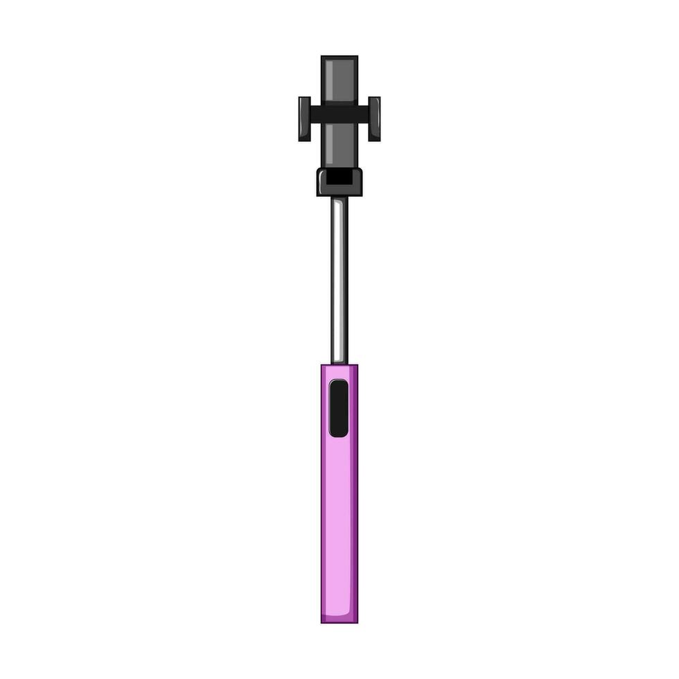 mobile selfie stick cartoon vector illustration